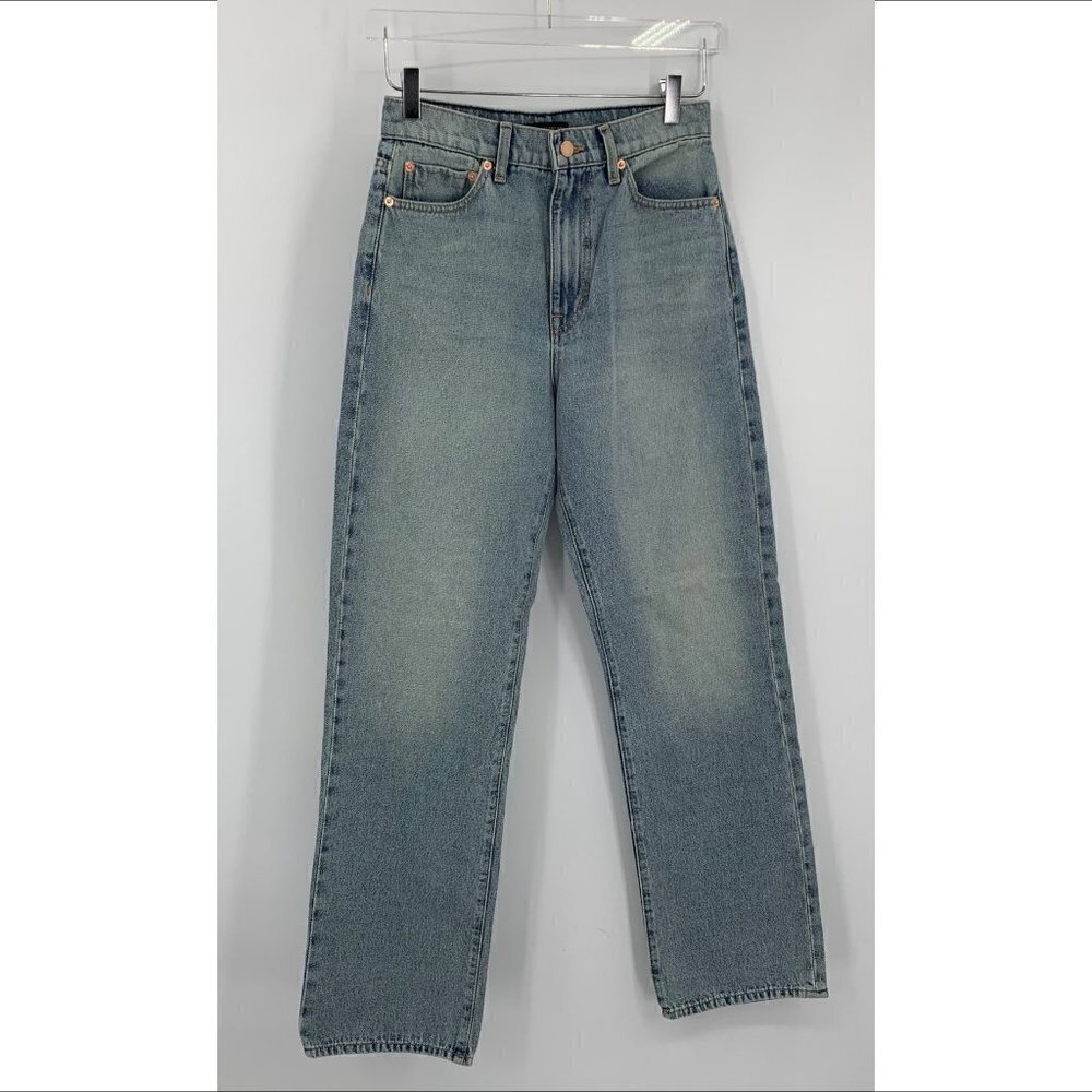 Modern American Jackson straight wide leg high rise jeans distressing new 26